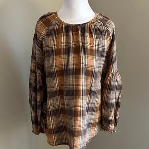 Universal Thread 100% Cotton Plaid Top, Sz M